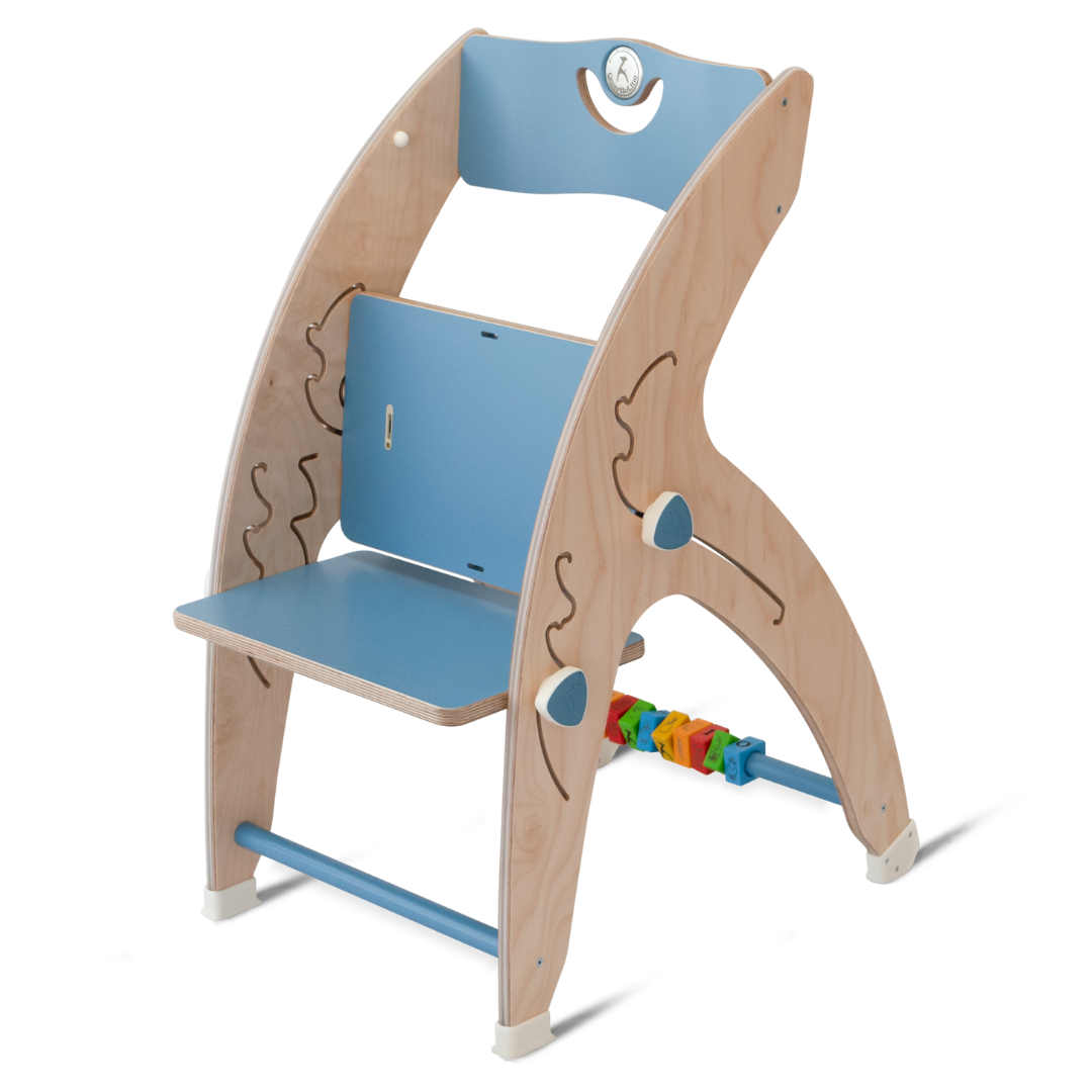 形が変化する多機能チェア ミライス ハイチェア【6点セット】 (ブルー